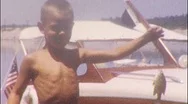 Proud Little Boy Catches Small Fish 1960S Vintage Film Home Movie Footage  Stock Footage