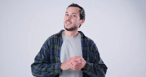 Proud Man clapping hands and thumbs up Stock Footage 143943582