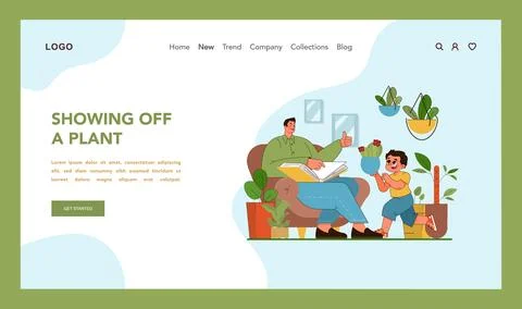 Proud plant presentation. Flat vector illustration 스톡 일러스트
