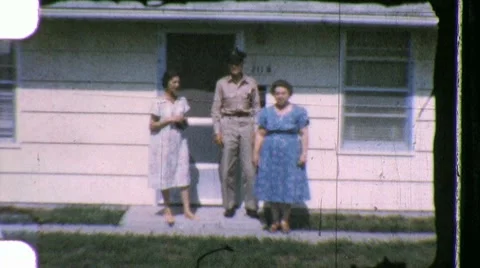 Proud Vietnam Era US Soldier Portrait Family 1960s Vintage Film Home Movie 863 Stock Footage