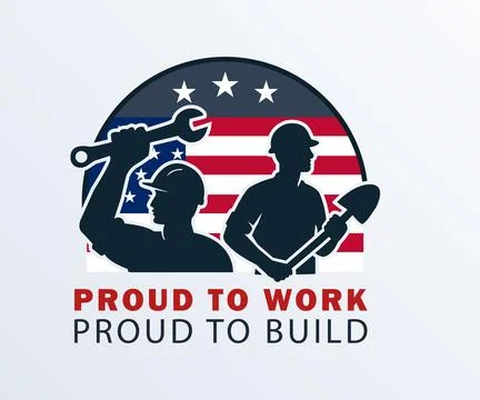 Proud To Work Proud To Build Stockillustratie