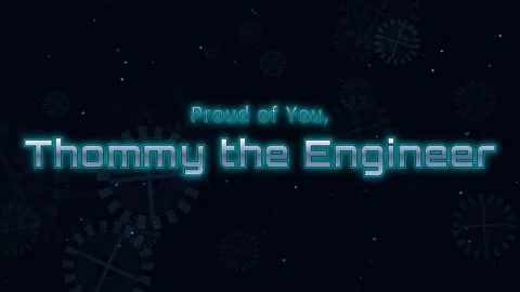 Proud of You, Thommy the Engineer message with gear background Stock Footage 344282586