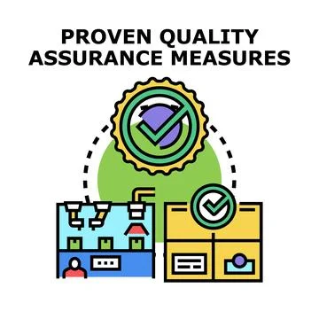 Proven quality assurance measures implementing business standards Illustrazione stock