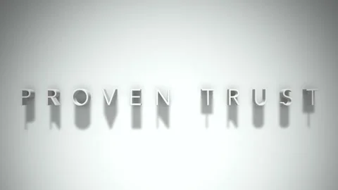 Proven trust 3D title animation white text on a white background Stock Footage 299748156