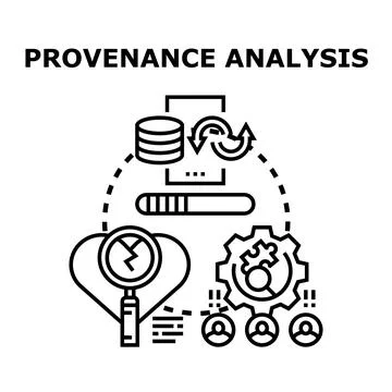 Provenance analysis data tracing concept vector Stock Illustration