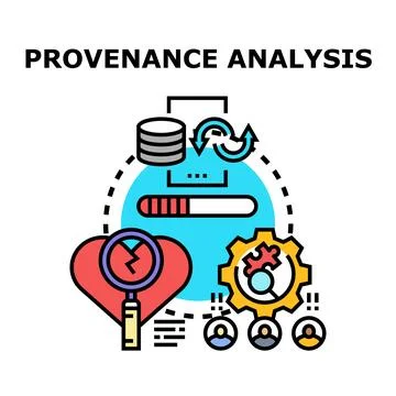 Provenance analysis data tracing concept vector Stock Illustration