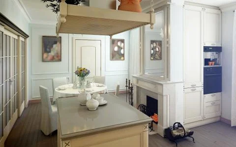 Provence kitchen interior Stock Illustration