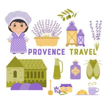 Provence set of vector elements Illustrazione stock