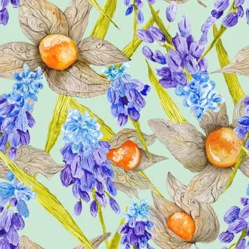 Provence Watercolor Pattern Illustrazione stock