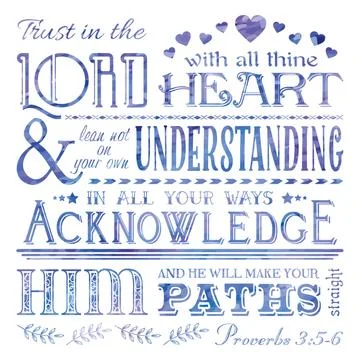 Proverbs 3:5 bible verse Stock Illustration