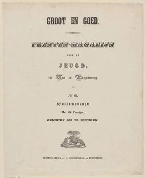 Proverbs; Great and good. / Print warehouse for the youth, to use and rela... Stock Photos