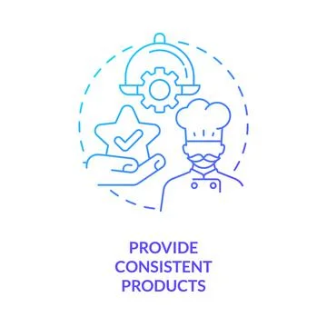 Provide consistent products blue gradient concept icon Stock Illustration
