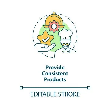 Provide consistent products concept icon Ilustración de archivo