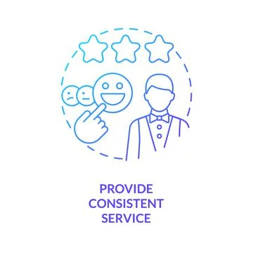 Provide consistent service blue gradient concept icon Stock Illustration