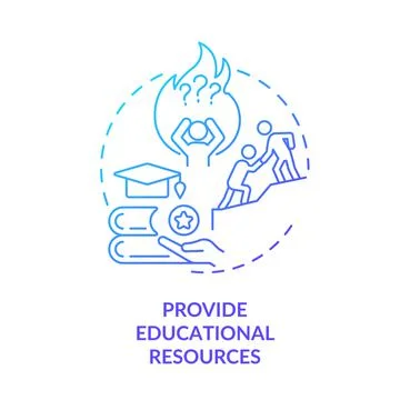 Provide educational resources blue gradient concept icon 스톡 일러스트