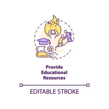 Provide educational resources concept icon 스톡 일러스트