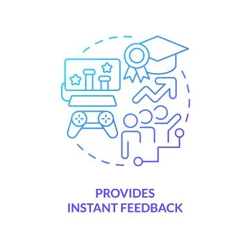 Provide instant feedback blue gradient concept icon Stock Illustration