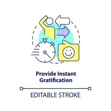 Provide instant gratification concept icon 스톡 일러스트