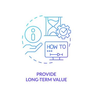 Provide long term value blue gradient concept icon Stock Illustration