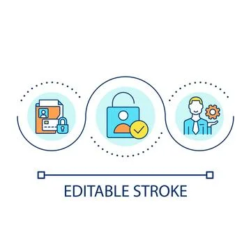 Provide user data security loop concept icon Stock Illustration