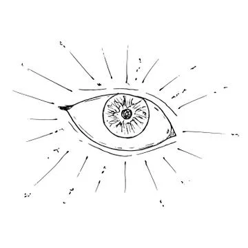 Providence eye. Occult element. Isolated. Vector illustration. Stock Illustration