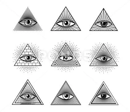 Providence illuminati eye, occult esoteric pyramid Stock Illustration