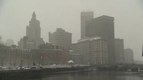Providence ri in snow Stock Footage 34657807