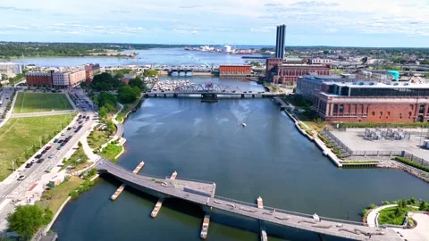 Providence River aerial view, Providence, Rhode Island, USA Stock-Footage 341822663
