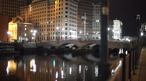 Providence River Night 스톡 동영상 46692366