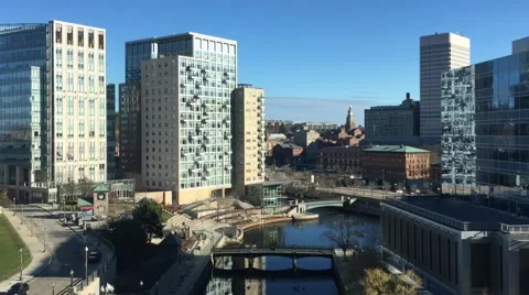 Providence Skyline River Day 스톡 동영상 46692791