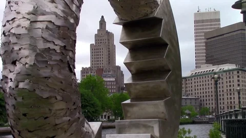 Providence Statue and Skyline Stock Footage 76406650