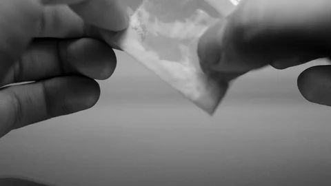 Provider checking white powder, pharmaceutical industry, drugs Stock Footage 87796949