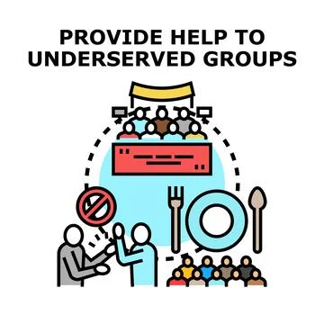 Providing access and support for vulnerable communities Stock Illustration