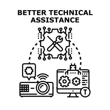 Providing better technical assistance for electronic devices Stock Illustration