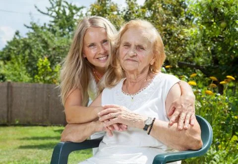 Providing care for elderly Stock Photos