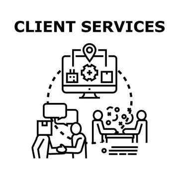 Providing comprehensive client services and business support イラスト素材