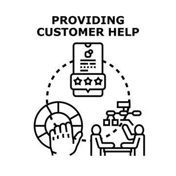 Providing customer help and assistance solution Stock Illustration