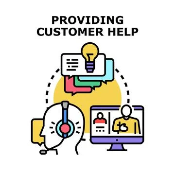 Providing customer support and online help service Stock Illustration