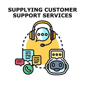 Providing customer support services and digital assistance solutions Stock Illustration