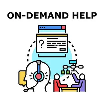 Providing on demand help and customer support services Stock Illustration