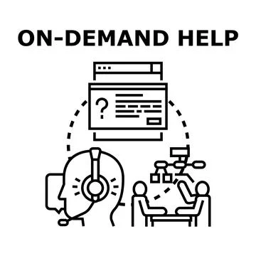 Providing on demand help and customer support services Stock Illustration