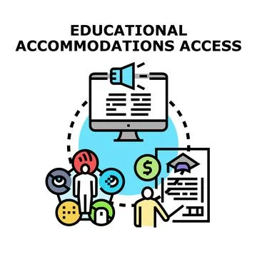 Providing educational accommodations accessing learning opportunities concept Stockillustratie