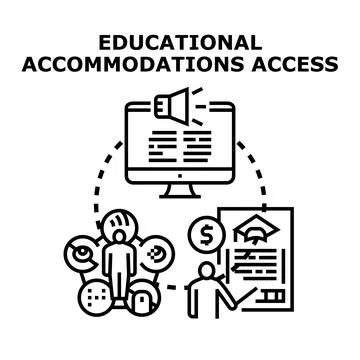 Providing educational accommodations accessing learning opportunities concept イラスト素材