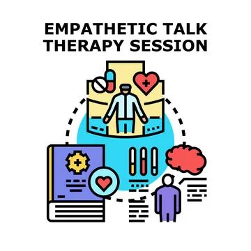 Providing empathetic talk therapy session for mental health Illustration