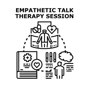 Providing empathetic talk therapy session for mental health Illustration