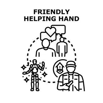 Providing friendly helping hand assistance and support Stock Illustration