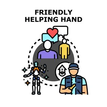 Providing friendly helping hand assistance and support Stock Illustration