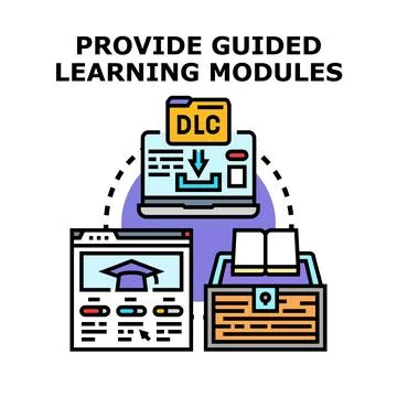 Providing guided educational learning modules online Stock Illustration