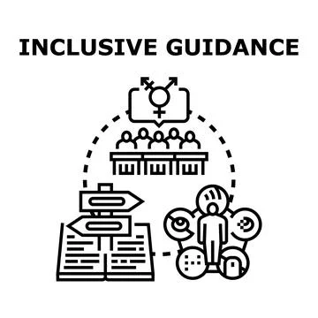 Providing inclusive guidance for diverse groups and individuals Stock Illustration