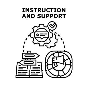 Providing instruction and support through guidance and education concepts Stock Illustration